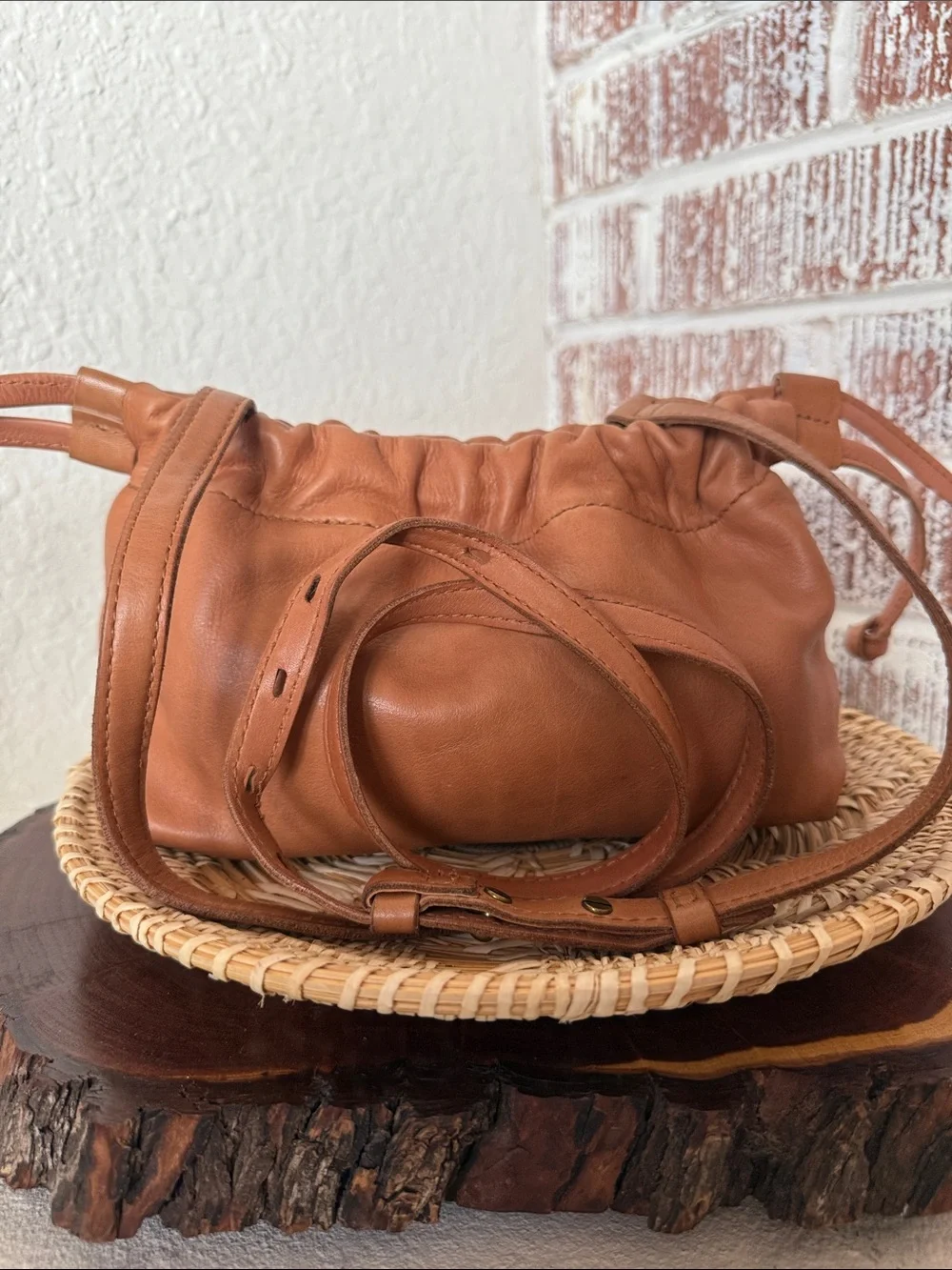 Madewell Leather Drawstring Crossbody Bag